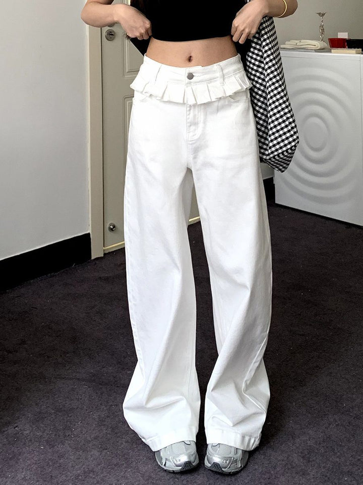 PAISLEY™ – Elegant Lace - Trimmed Wide - Leg Jeans - Beaumonts Closet Toronto
