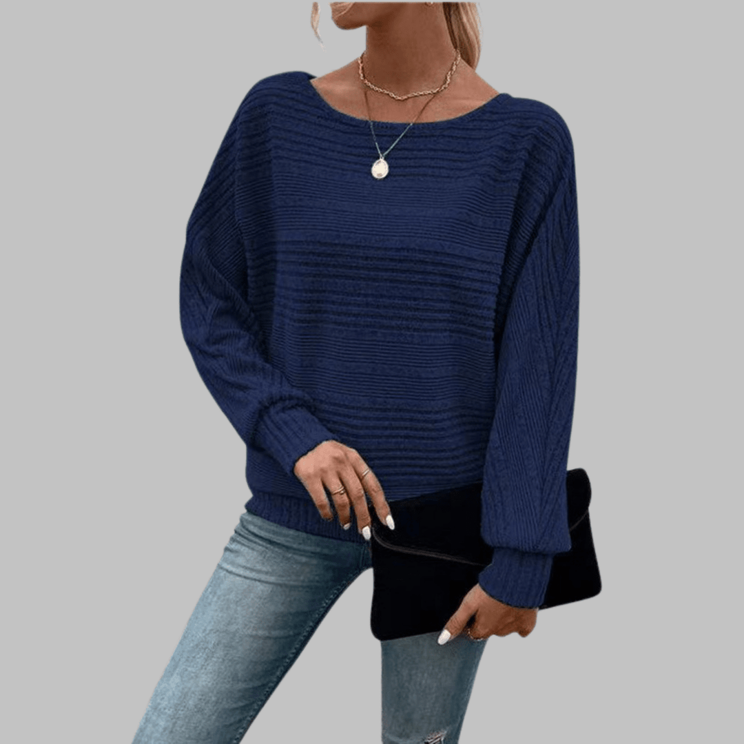 PERLITA™ - Casual Round Neck Long - Sleeve Top - Beaumonts Closet Toronto