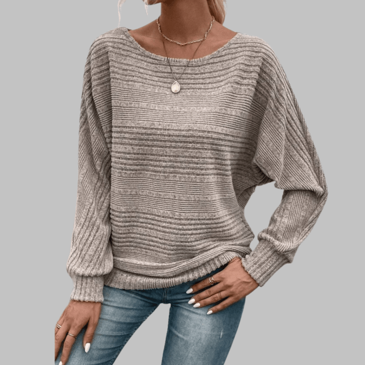 PERLITA™ - Casual Round Neck Long - Sleeve Top - Beaumonts Closet Toronto