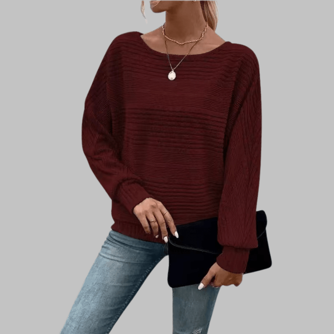 PERLITA™ - Casual Round Neck Long - Sleeve Top - Beaumonts Closet Toronto