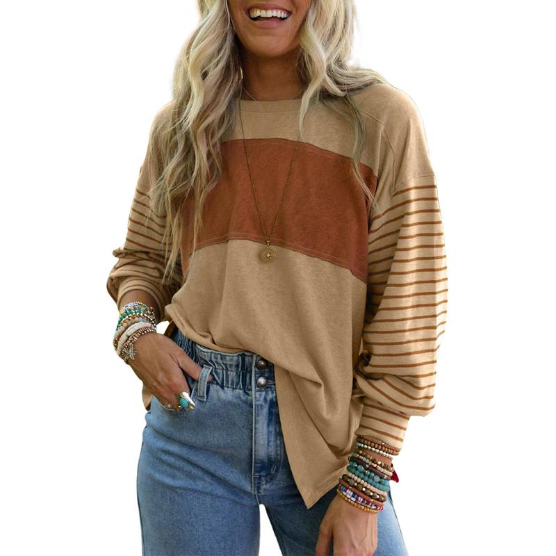 PERPETUA™ - Casual Long - Sleeve Oversized Crew Neck Top - Beaumonts Closet Toronto