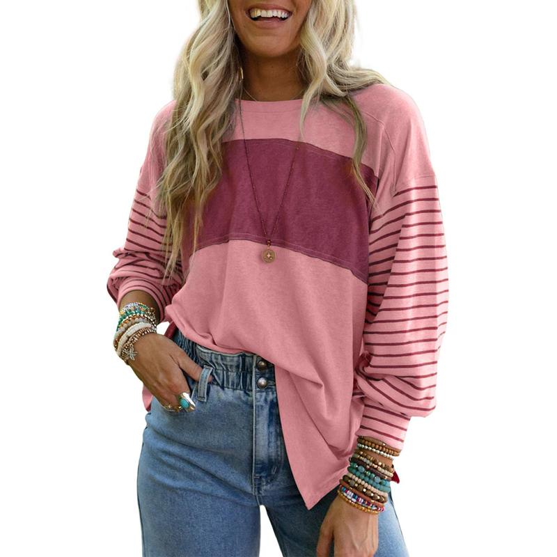 PERPETUA™ - Casual Long - Sleeve Oversized Crew Neck Top - Beaumonts Closet Toronto