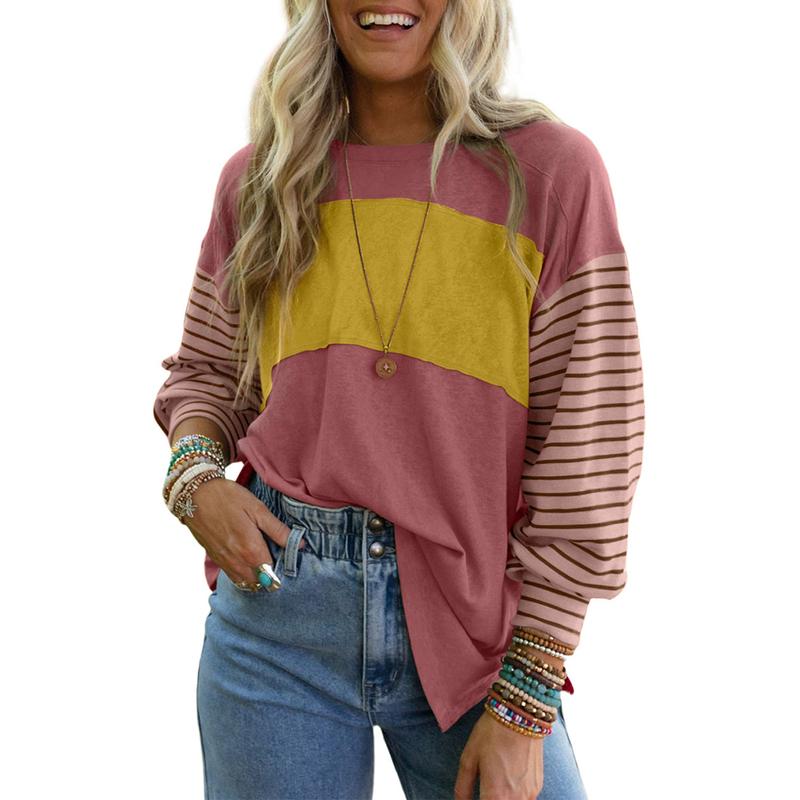 PERPETUA™ - Casual Long - Sleeve Oversized Crew Neck Top - Beaumonts Closet Toronto