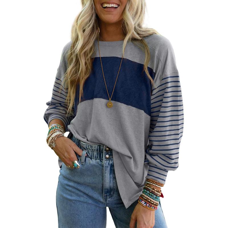 PERPETUA™ - Casual Long - Sleeve Oversized Crew Neck Top - Beaumonts Closet Toronto