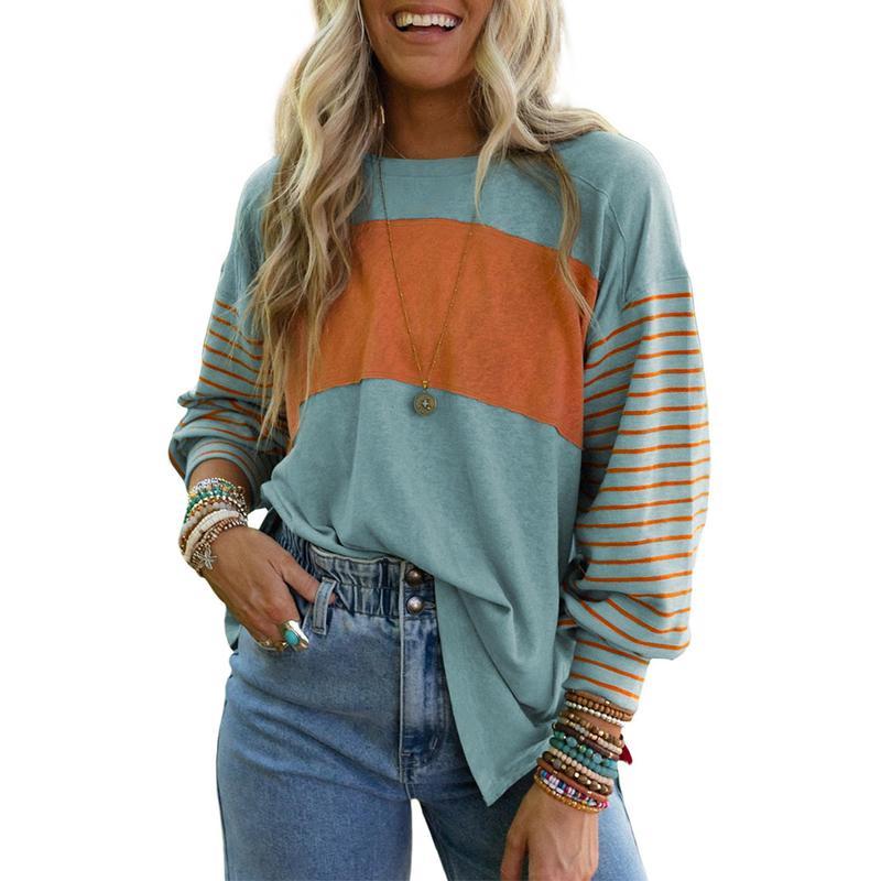 PERPETUA™ - Casual Long - Sleeve Oversized Crew Neck Top - Beaumonts Closet Toronto