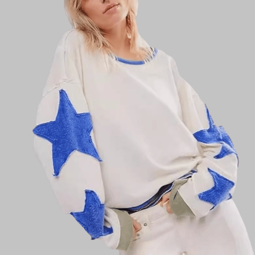 PETIT™ - Casual Summer Loose Long - Sleeve Streetwear Top - Beaumonts Closet Toronto