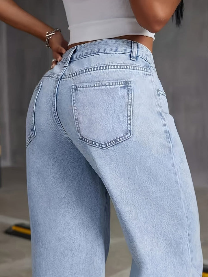 PHILIPPA™ - Trendy High - Waisted Denim - Beaumonts Closet Toronto