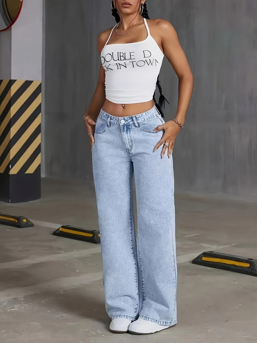 PHILIPPA™ - Trendy High - Waisted Denim - Beaumonts Closet Toronto