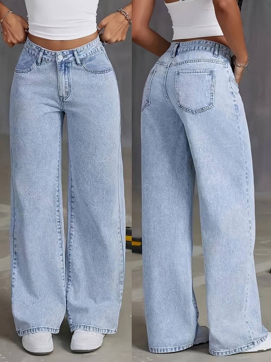 PHILIPPA™ - Trendy High - Waisted Denim - Beaumonts Closet Toronto