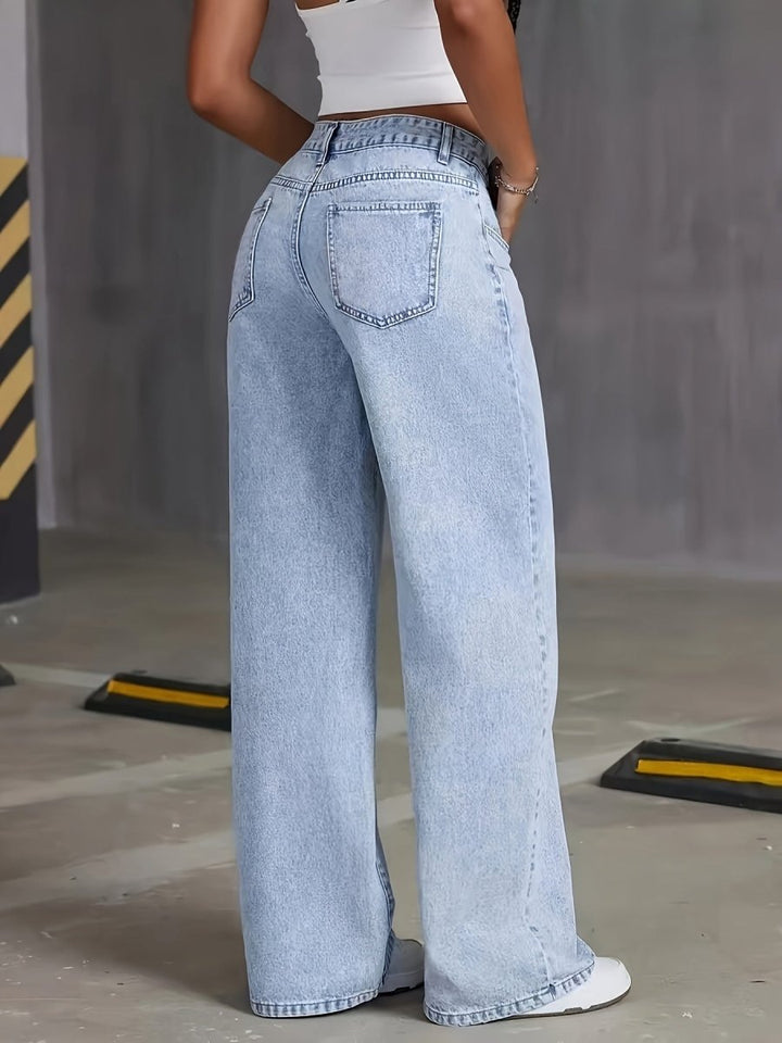 PHILIPPA™ - Trendy High - Waisted Denim - Beaumonts Closet Toronto