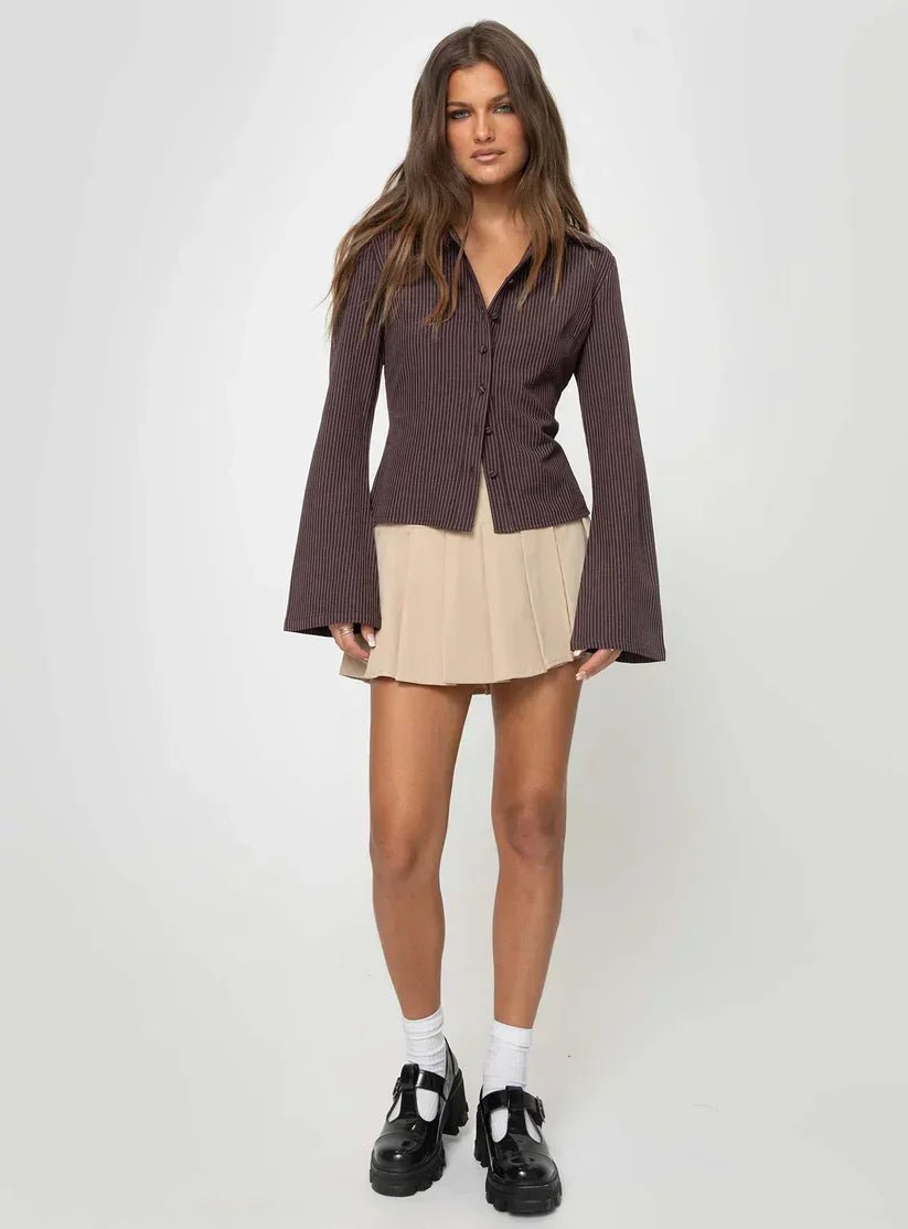 RACHEL™ - Stylish Button - Up Top - Beaumonts Closet Toronto