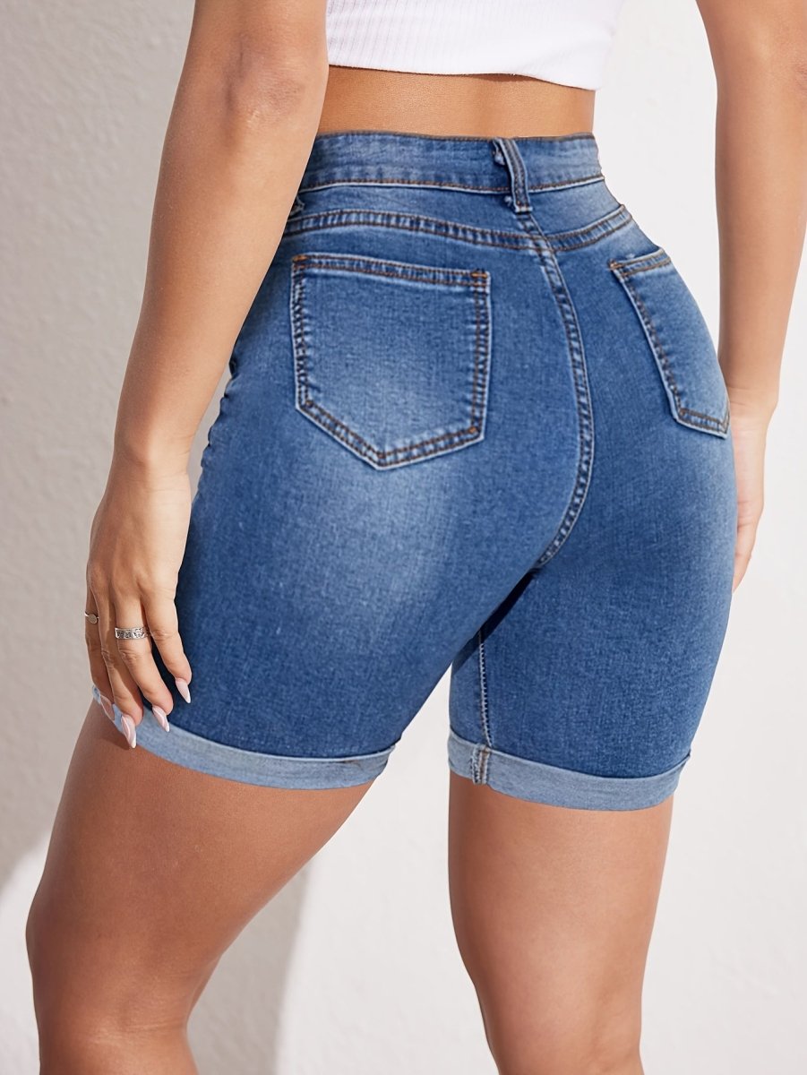 RAPHAELLE™ - Stretch - Fit Bermuda Jean Short - Beaumonts Closet Toronto