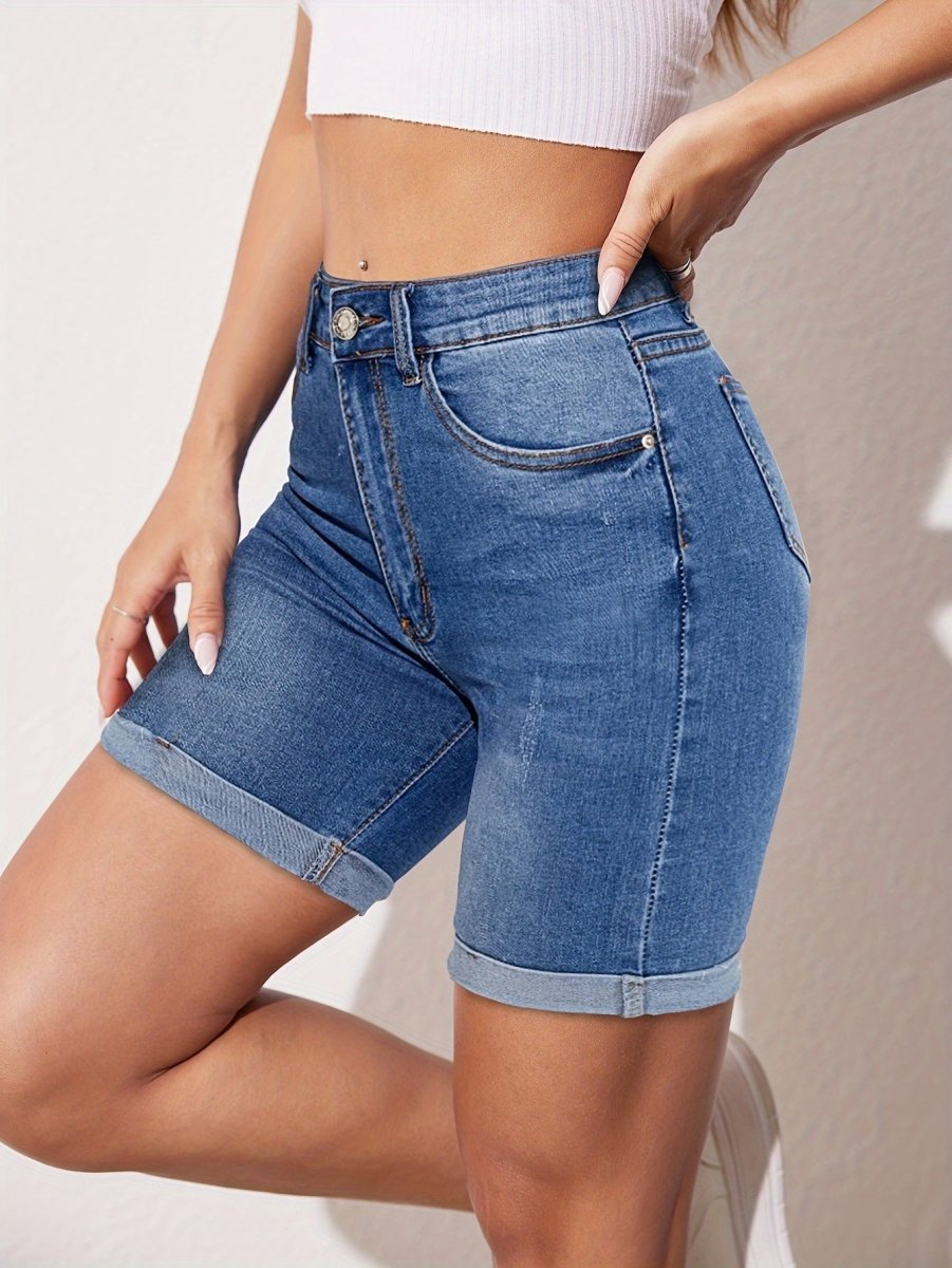 RAPHAELLE™ - Stretch - Fit Bermuda Jean Short - Beaumonts Closet Toronto