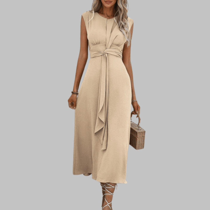 REESE™ - Elegant Sleeveless Round Neck Maxi Dress - Beaumonts Closet Toronto