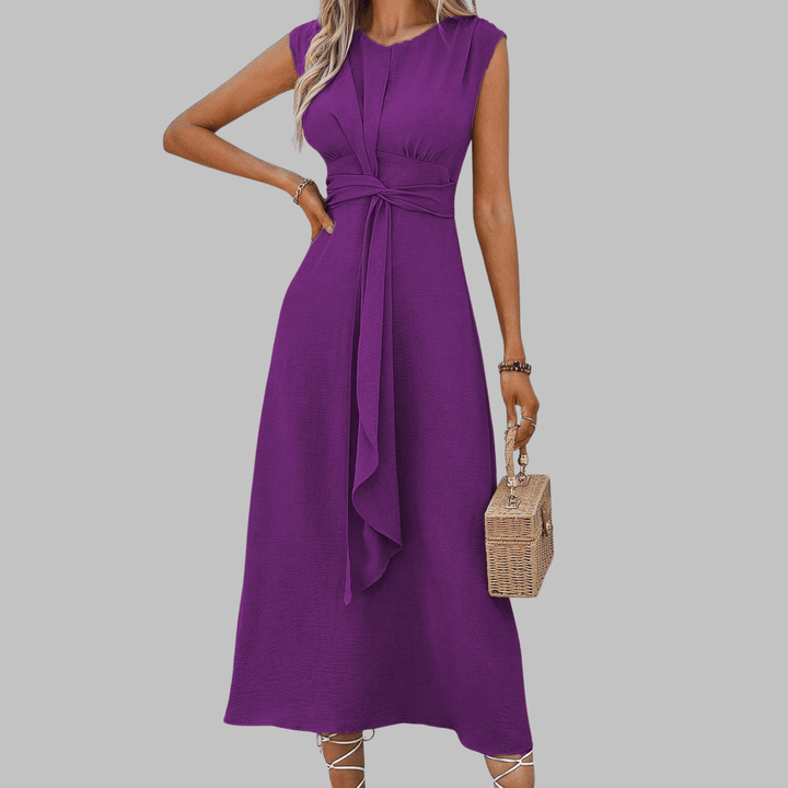 REESE™ - Elegant Sleeveless Round Neck Maxi Dress - Beaumonts Closet Toronto
