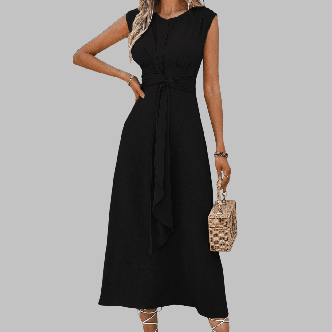 REESE™ - Elegant Sleeveless Round Neck Maxi Dress - Beaumonts Closet Toronto