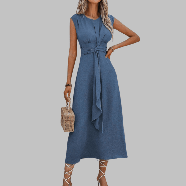 REESE™ - Elegant Sleeveless Round Neck Maxi Dress - Beaumonts Closet Toronto