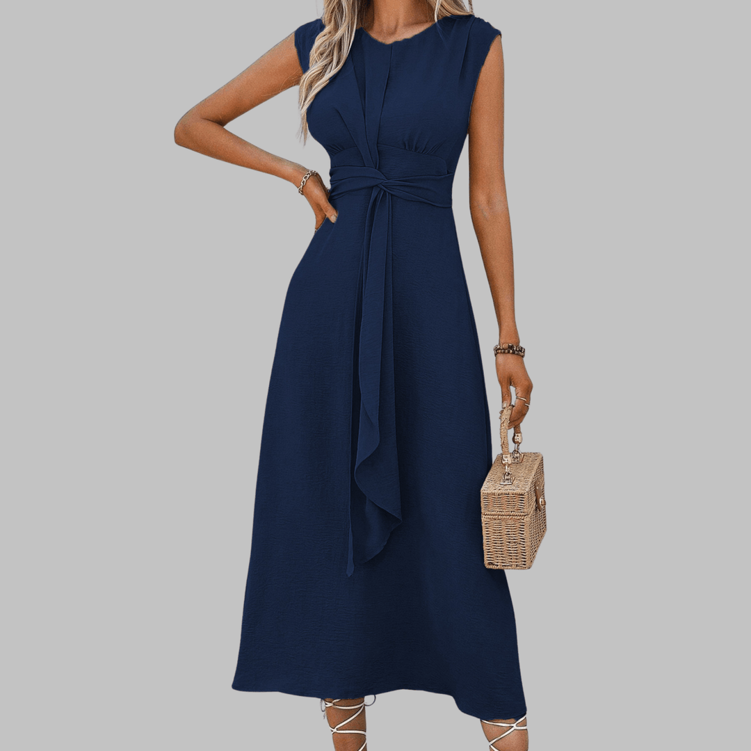 REESE™ - Elegant Sleeveless Round Neck Maxi Dress - Beaumonts Closet Toronto