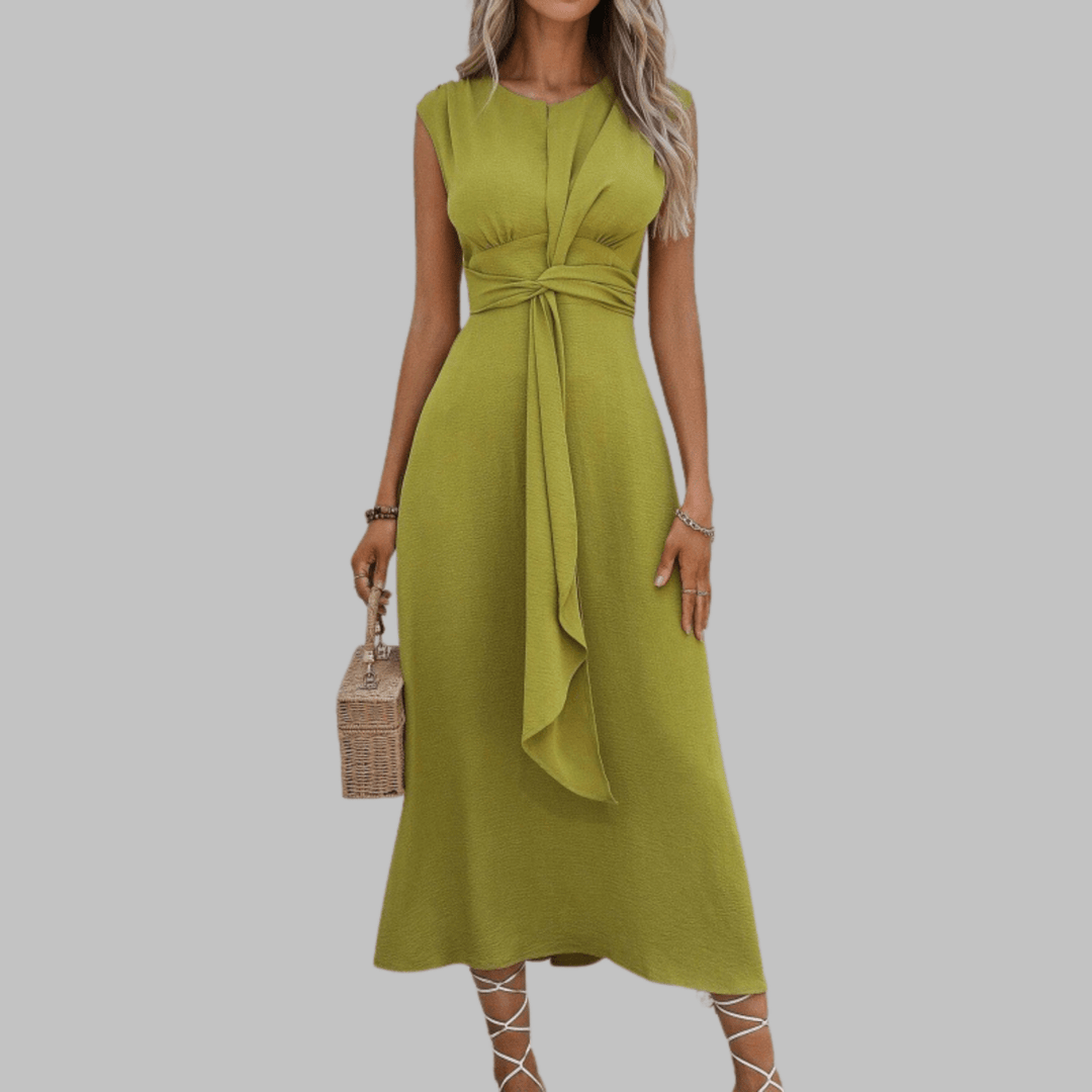 REESE™ - Elegant Sleeveless Round Neck Maxi Dress - Beaumonts Closet Toronto