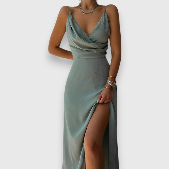 RONA™ – Sophisticated Slit Maxi Dress - Beaumonts Closet Toronto