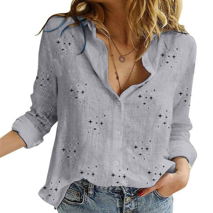 SANDRA™ – Classic Printed Blouse - Beaumonts Closet Toronto