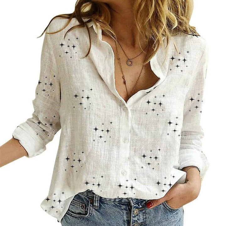 SANDRA™ – Classic Printed Blouse - Beaumonts Closet Toronto
