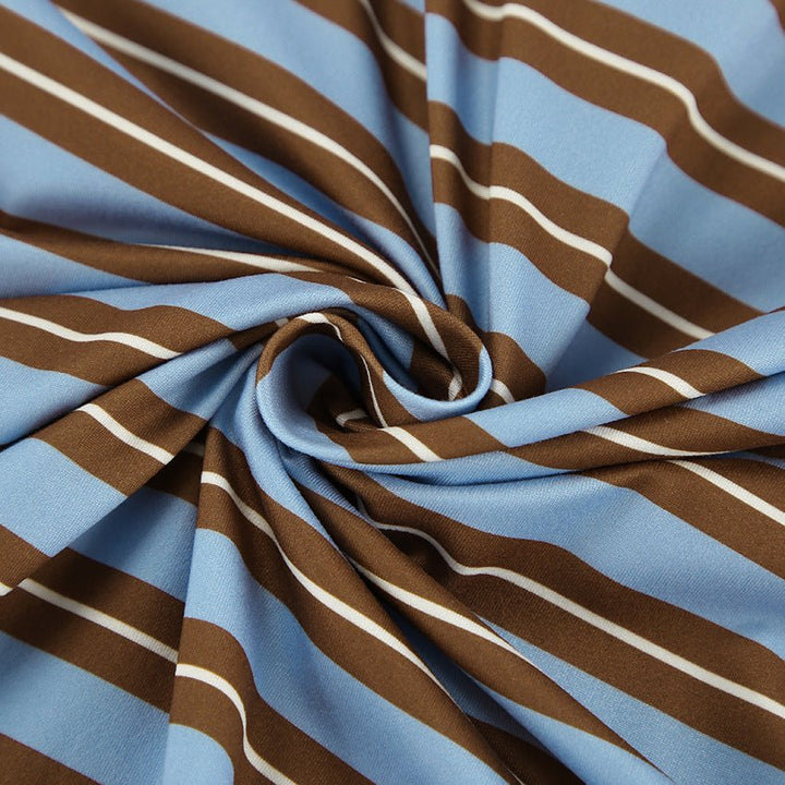 SCARLETT™ - Casual Oversized Striped Collared Top - Beaumonts Closet Toronto