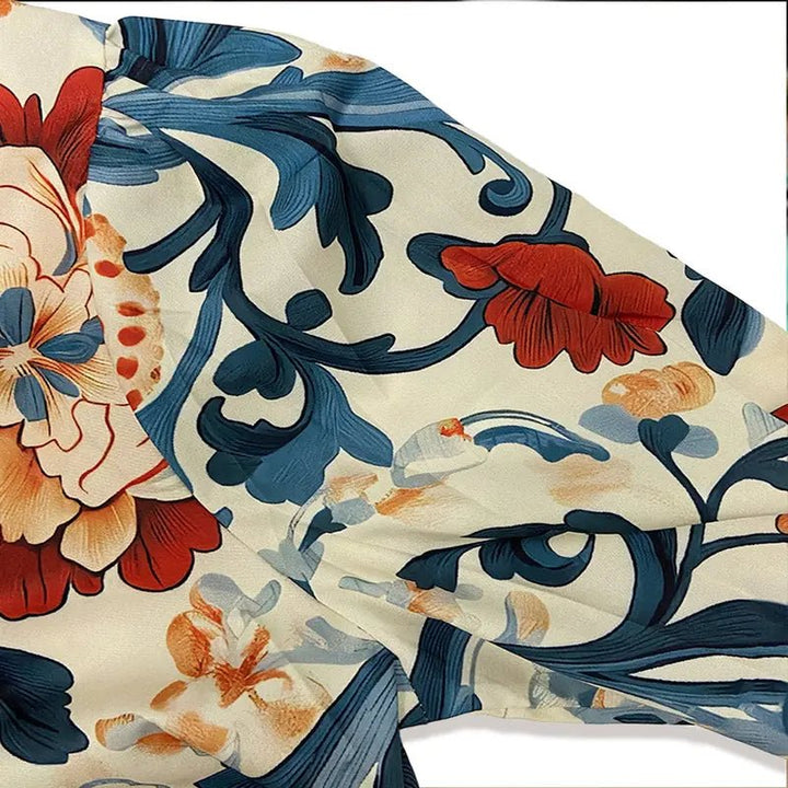 SERENITY™ - Classy Vintage Floral Printed Blouse - Beaumonts Closet Toronto