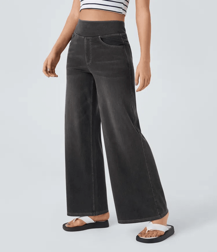 SOLÈNE™ - Relaxed Fit Wide - Leg Jeans - Beaumonts Closet Toronto