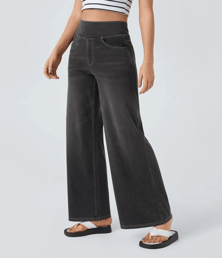 SOLÈNE™ - Relaxed Fit Wide - Leg Jeans - Beaumonts Closet Toronto