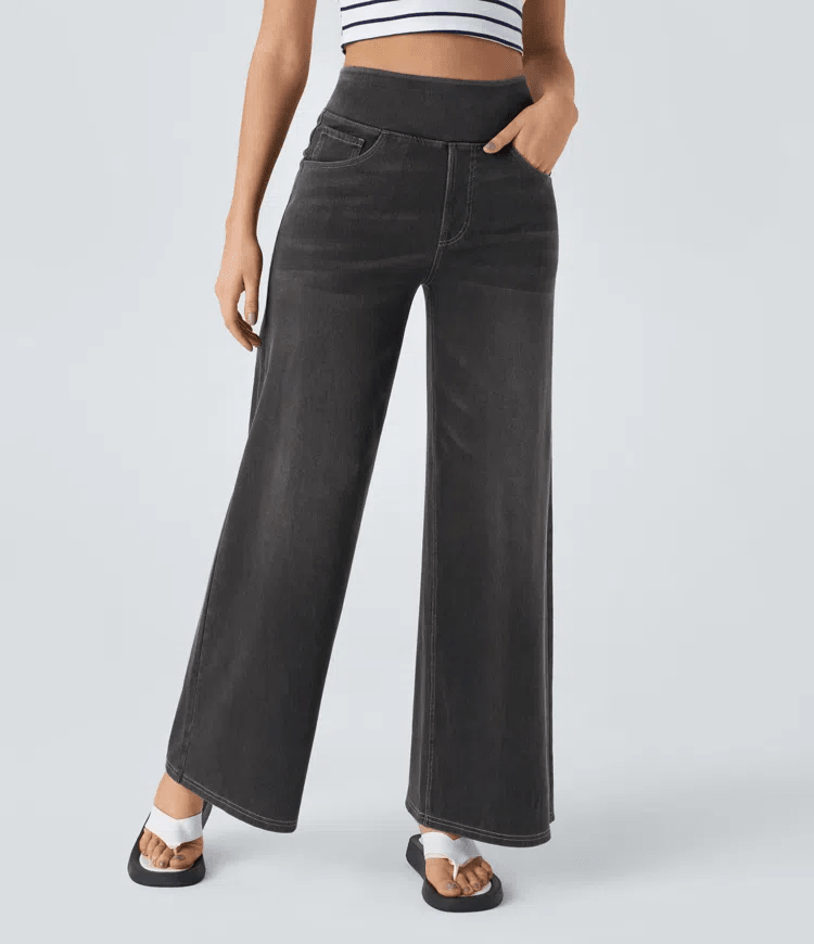 SOLÈNE™ - Relaxed Fit Wide - Leg Jeans - Beaumonts Closet Toronto