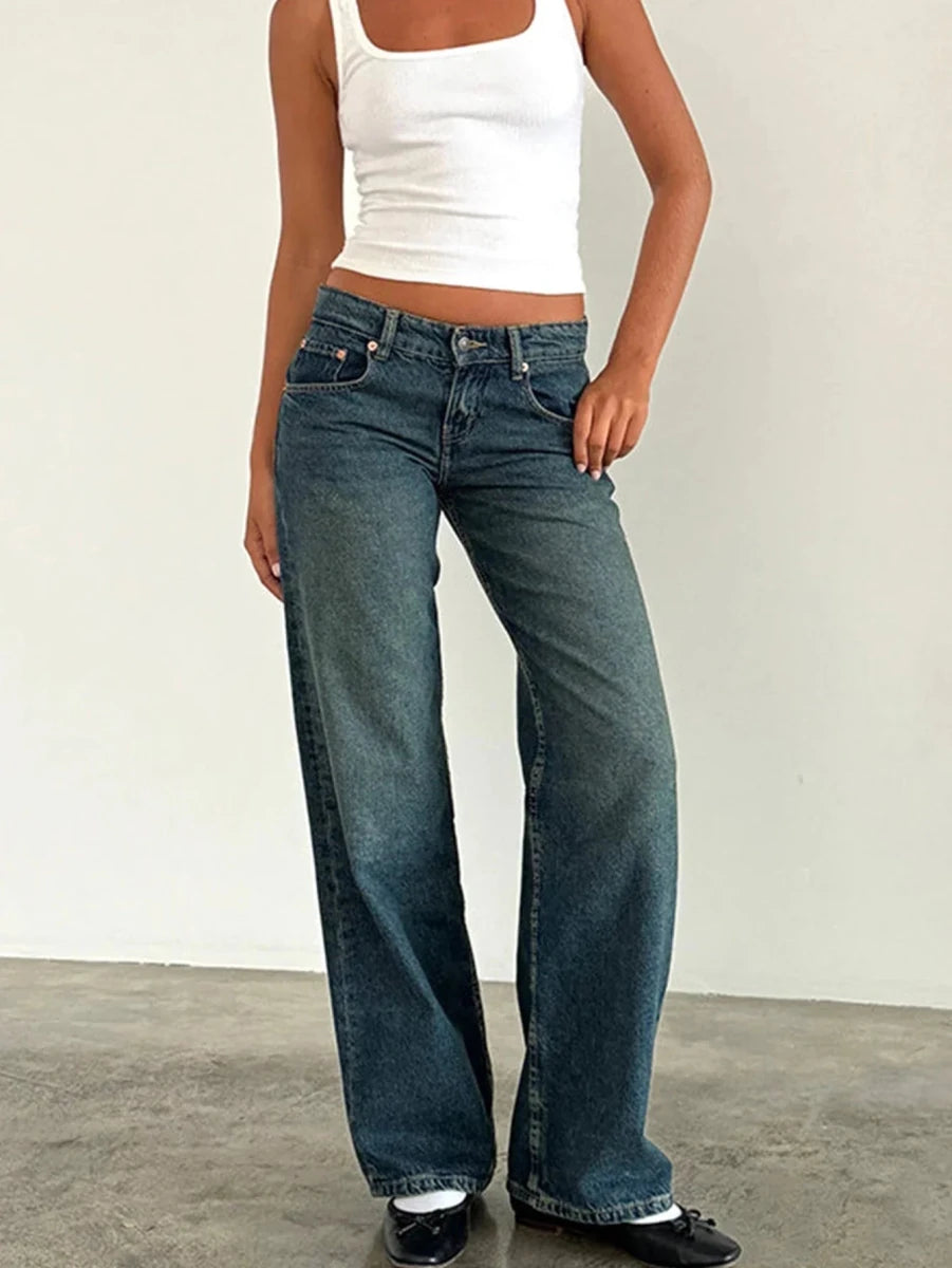 SYLVAINE™ – Vintage Casual Baggy Jeans - Beaumonts Closet Toronto