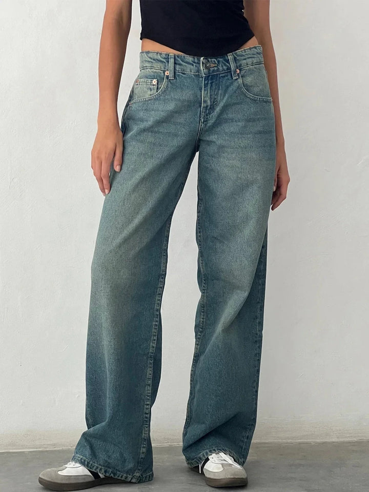 SYLVAINE™ – Vintage Casual Baggy Jeans - Beaumonts Closet Toronto