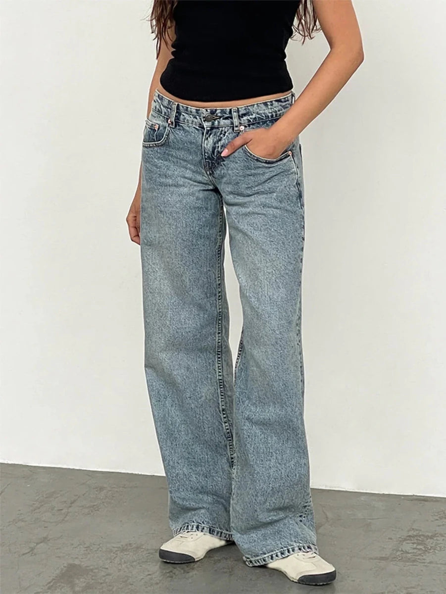SYLVAINE™ – Vintage Casual Baggy Jeans - Beaumonts Closet Toronto