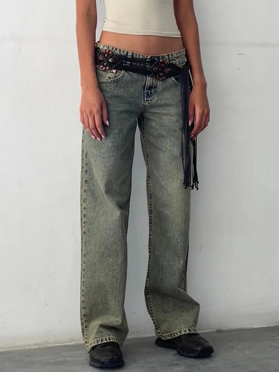 SYLVAINE™ – Vintage Casual Baggy Jeans - Beaumonts Closet Toronto