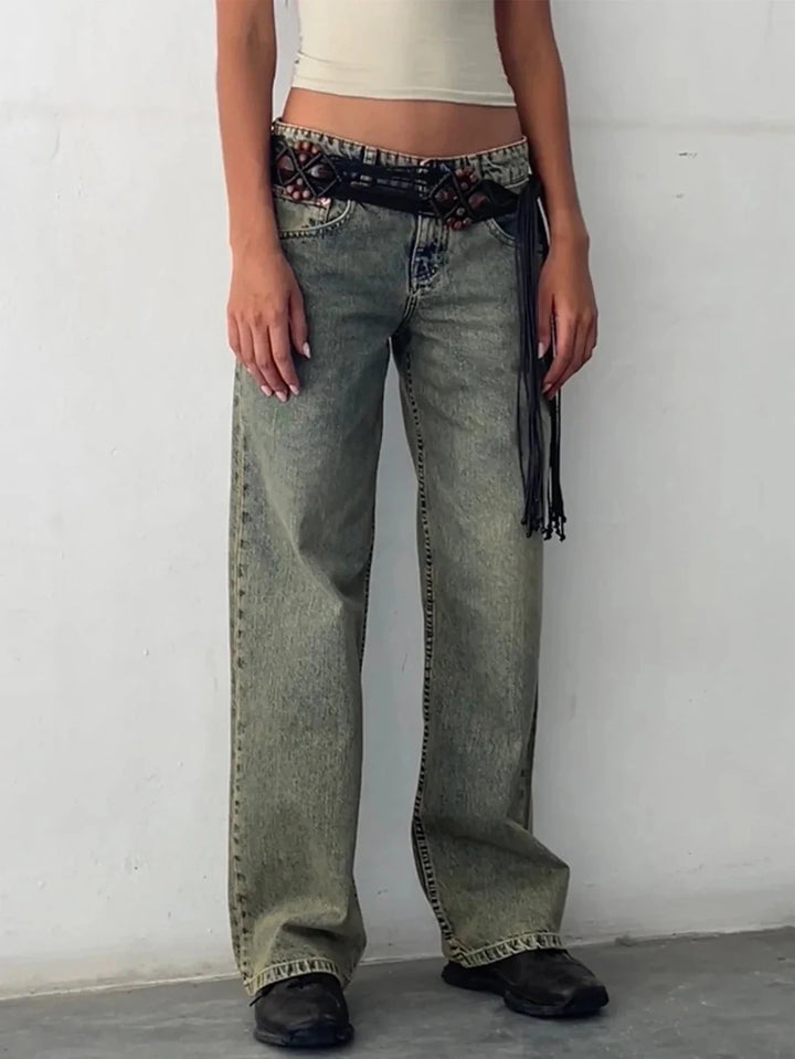 SYLVAINE™ – Vintage Casual Baggy Jeans - Beaumonts Closet Toronto