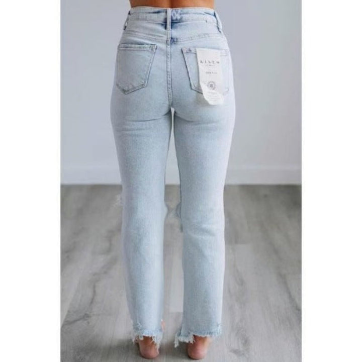 TALA™ – Casual Washed Slim - Fit Ripped Jeans - Beaumonts Closet Toronto