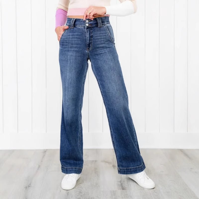 TALLIS™ – Comfy Double Down Wide Leg Jeans - Beaumonts Closet Toronto
