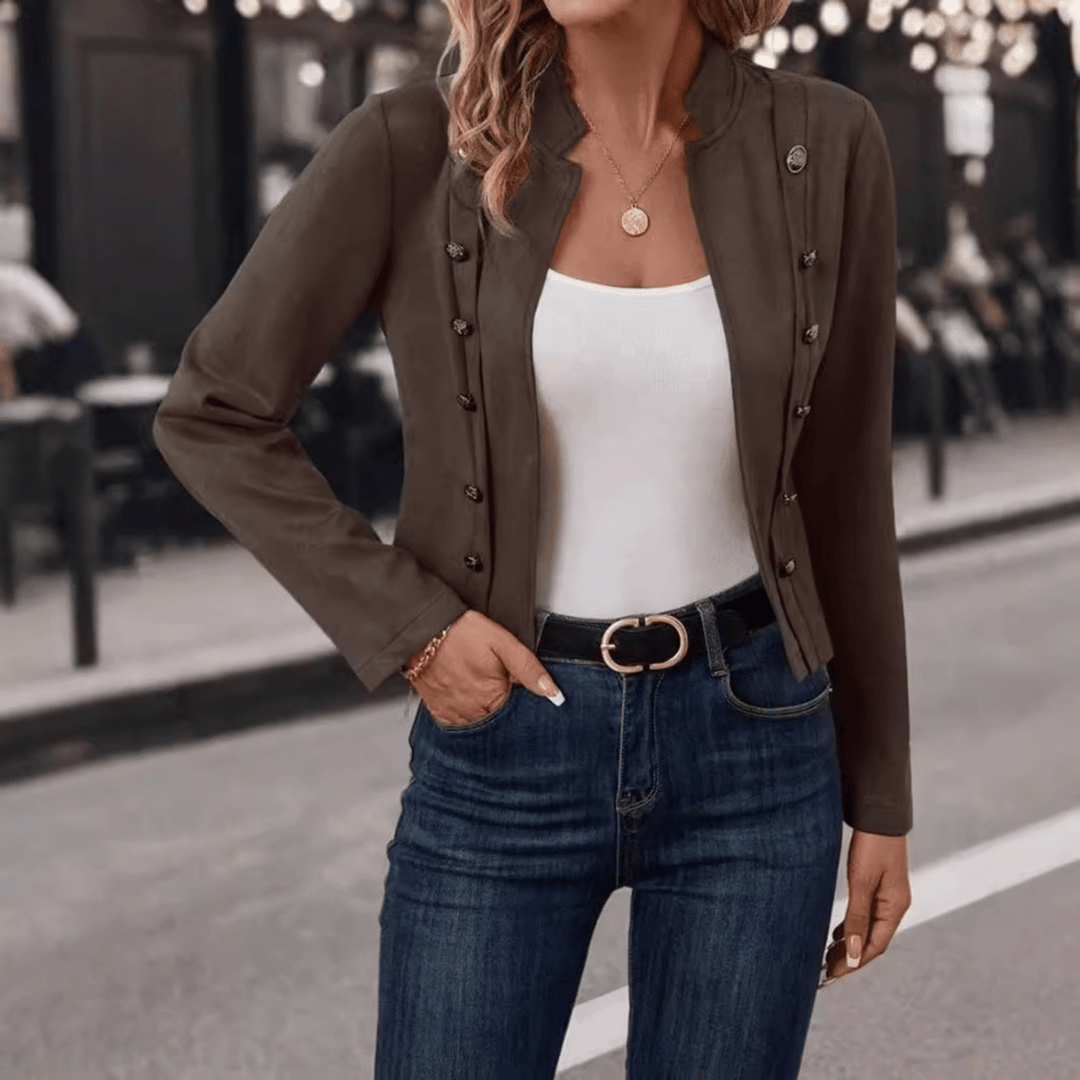 TASMIN™ - Vintage Slim Fit Long Sleeve Jacket - Beaumonts Closet Toronto