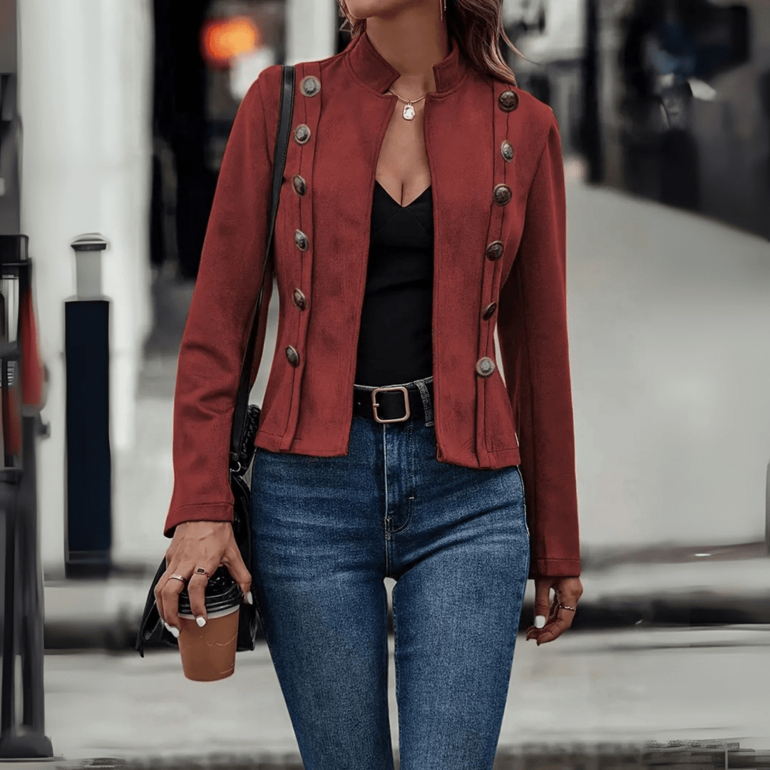 TASMIN™ - Vintage Slim Fit Long Sleeve Jacket - Beaumonts Closet Toronto