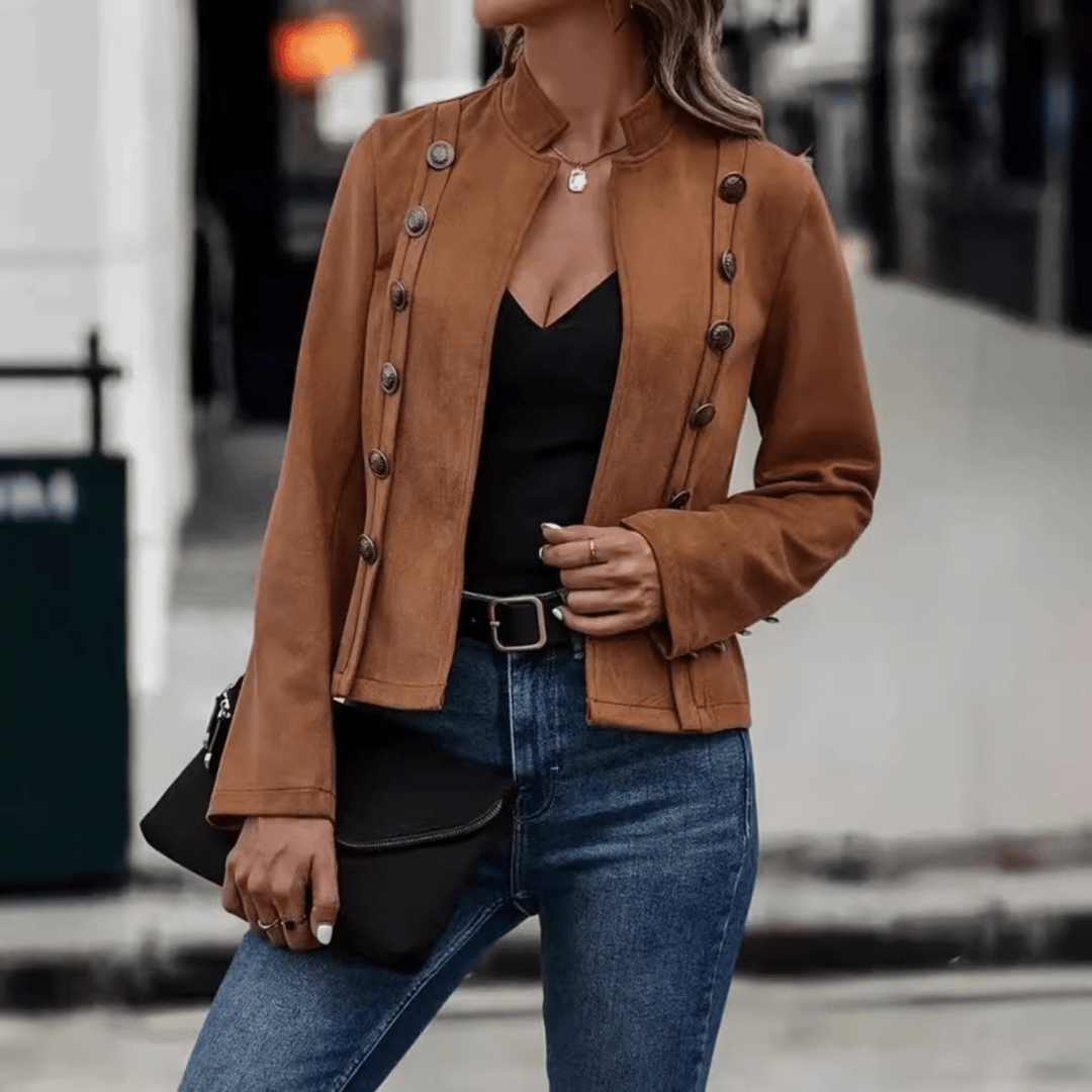 TASMIN™ - Vintage Slim Fit Long Sleeve Jacket - Beaumonts Closet Toronto