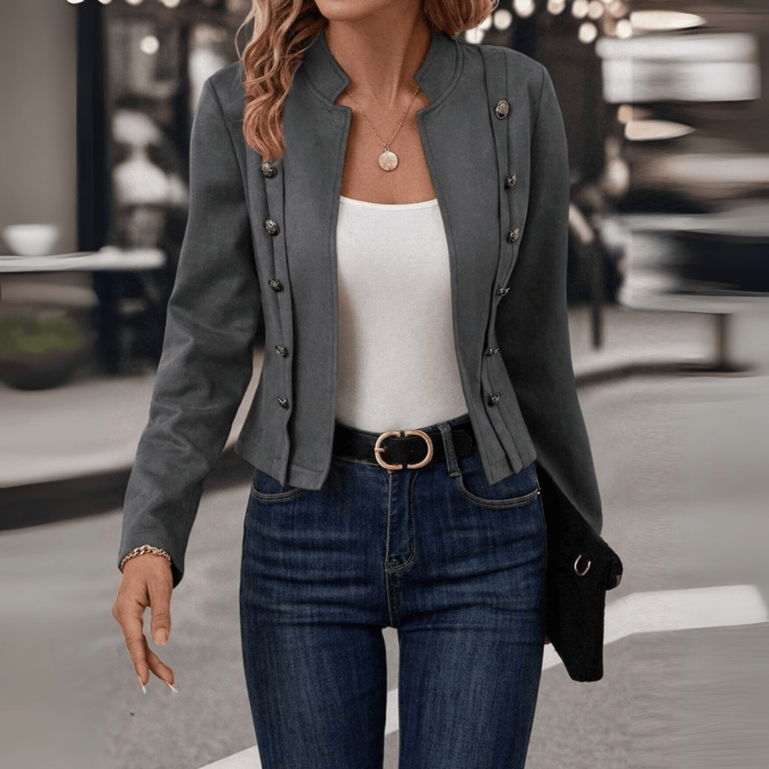 TASMIN™ - Vintage Slim Fit Long Sleeve Jacket - Beaumonts Closet Toronto
