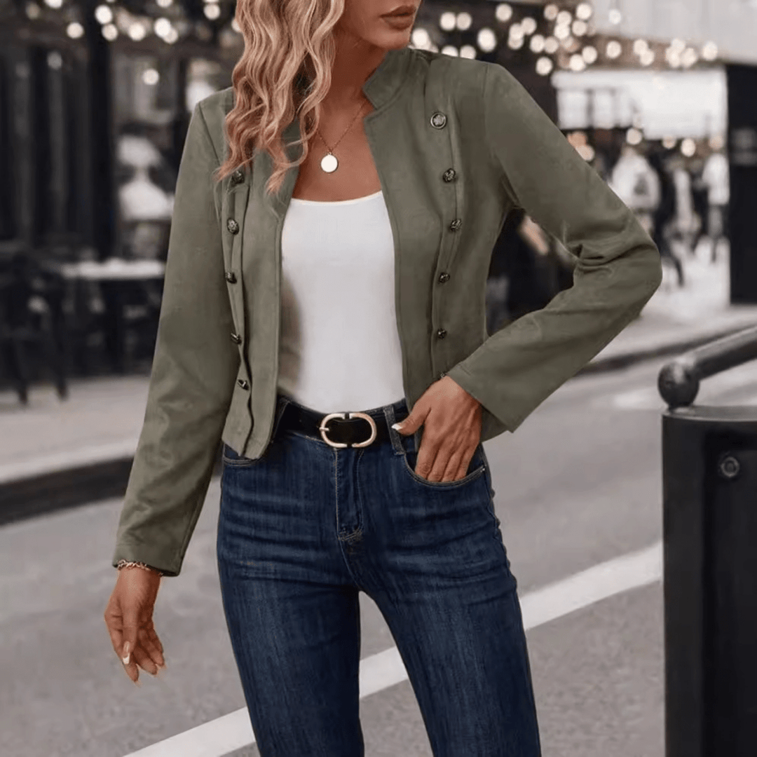TASMIN™ - Vintage Slim Fit Long Sleeve Jacket - Beaumonts Closet Toronto