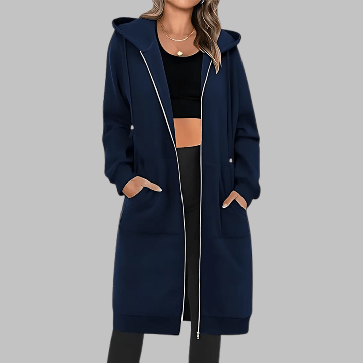 TIOMARA™ - Casual Zip Up Oversized Long Jacket - Beaumonts Closet Toronto