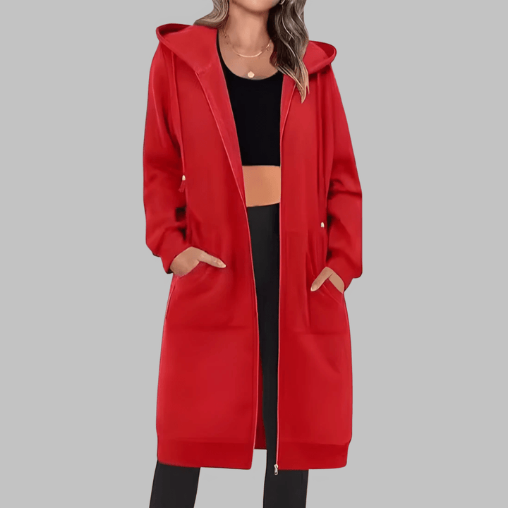 TIOMARA™ - Casual Zip Up Oversized Long Jacket - Beaumonts Closet Toronto