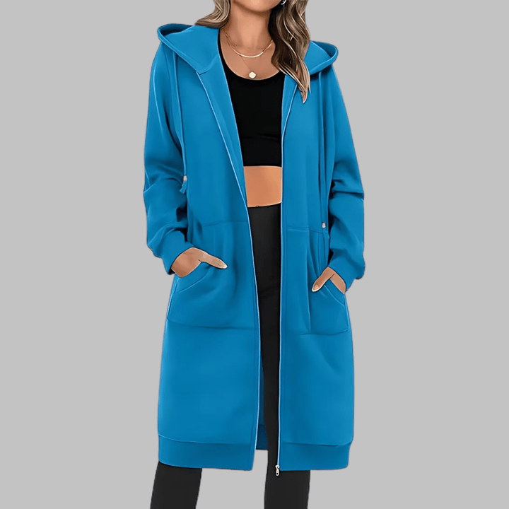 TIOMARA™ - Casual Zip Up Oversized Long Jacket - Beaumonts Closet Toronto