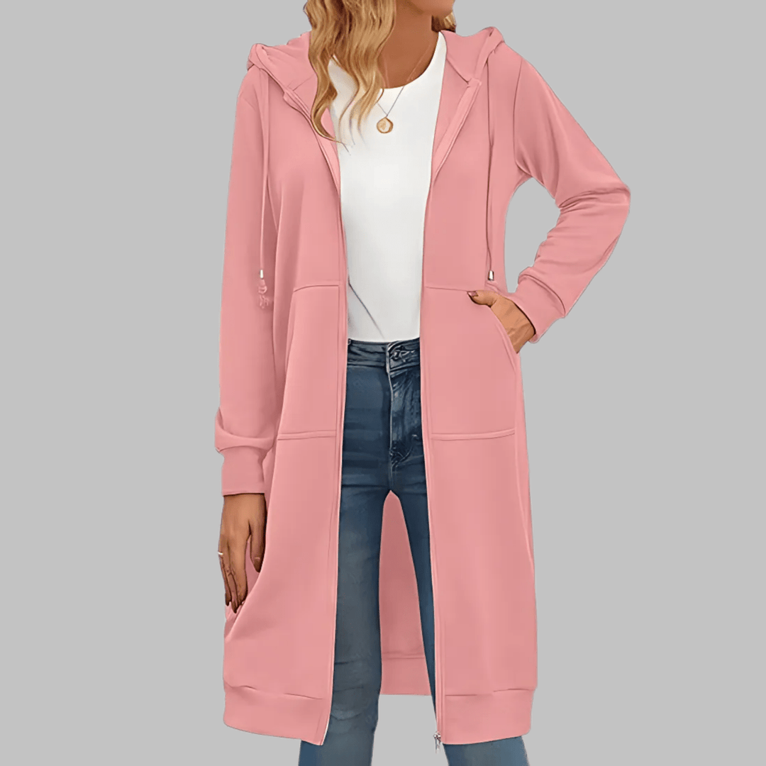 TIOMARA™ - Casual Zip Up Oversized Long Jacket - Beaumonts Closet Toronto