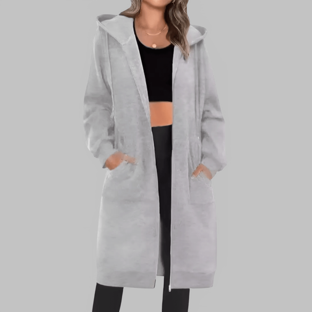 TIOMARA™ - Casual Zip Up Oversized Long Jacket - Beaumonts Closet Toronto