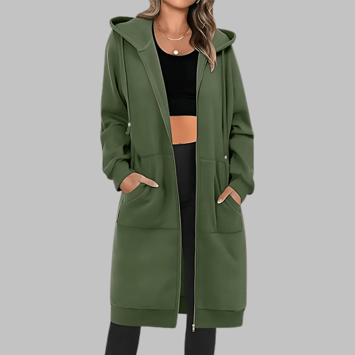 TIOMARA™ - Casual Zip Up Oversized Long Jacket - Beaumonts Closet Toronto