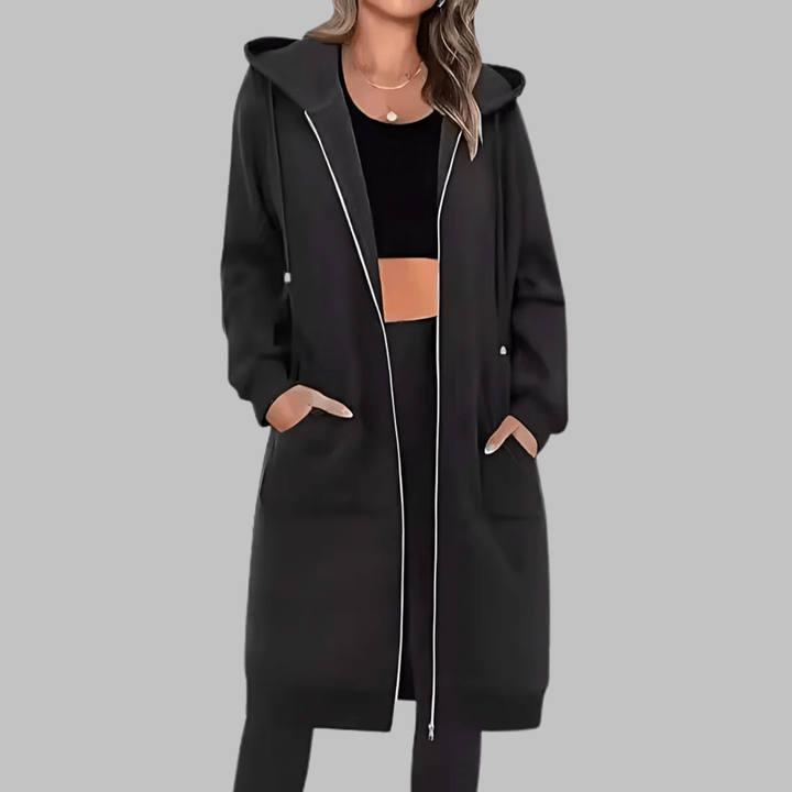 TIOMARA™ - Casual Zip Up Oversized Long Jacket - Beaumonts Closet Toronto